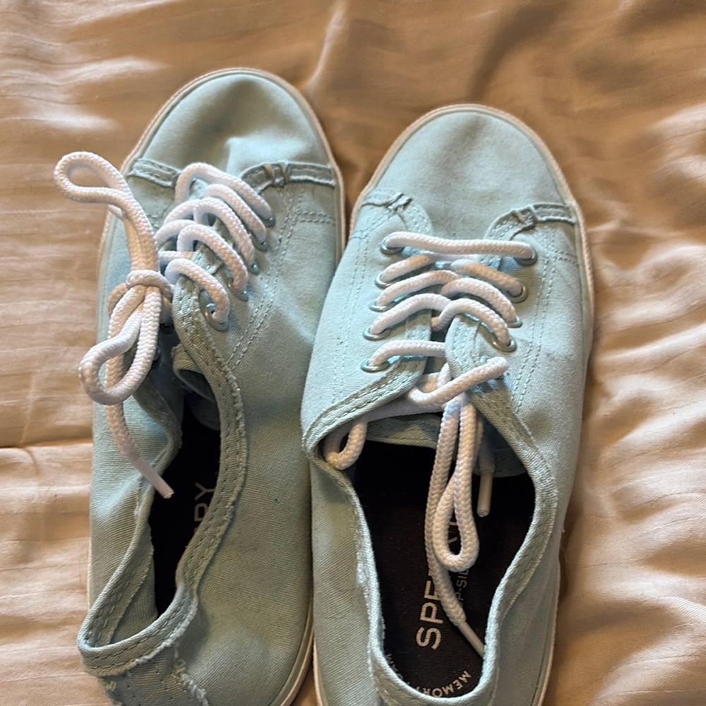 Sperry Blue Canvas Sneakers Casual Low-Top